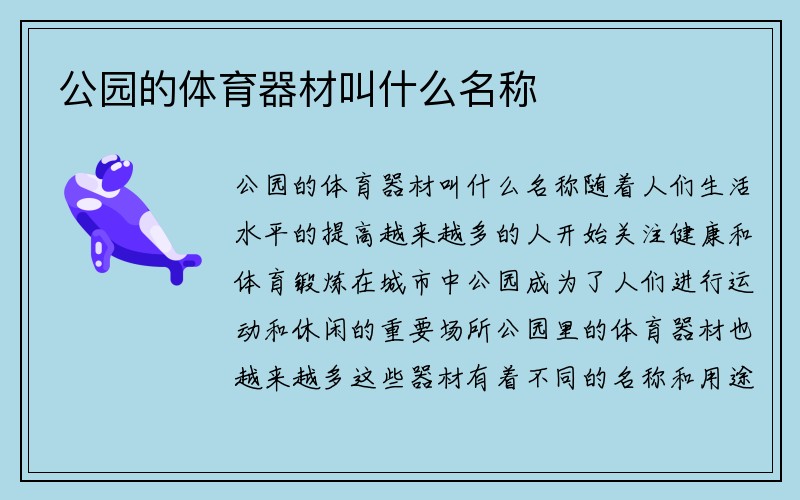 公园的体育器材叫什么名称