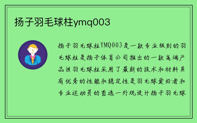 扬子羽毛球柱ymq003