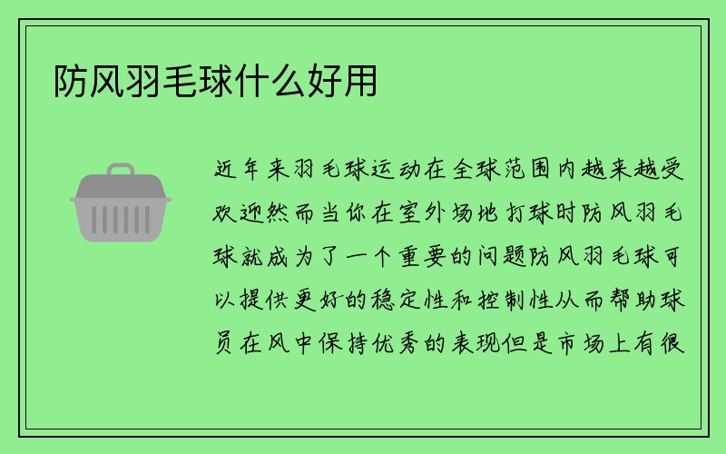 防风羽毛球什么好用