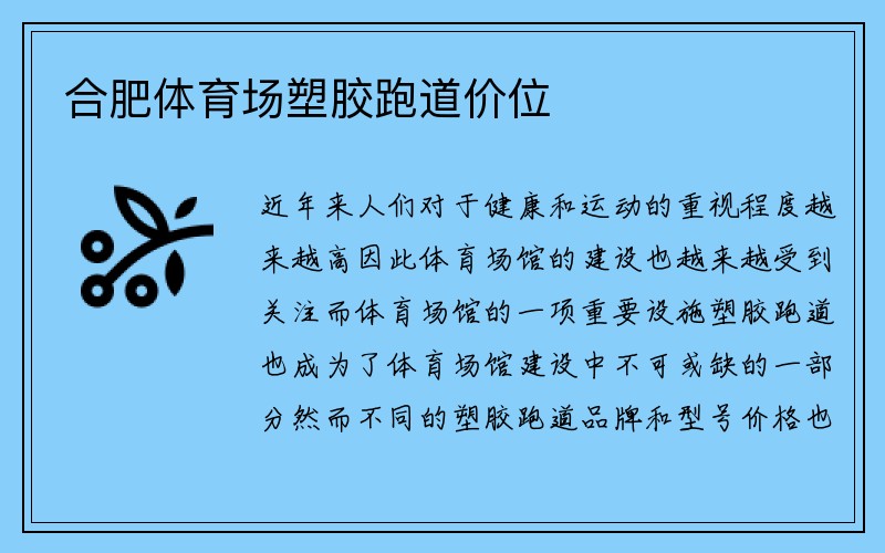 合肥体育场塑胶跑道价位