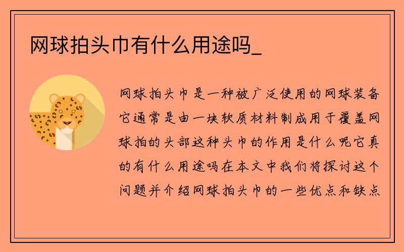 网球拍头巾有什么用途吗_