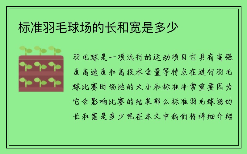 标准羽毛球场的长和宽是多少