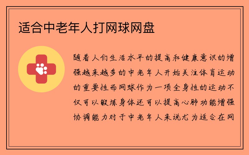 适合中老年人打网球网盘