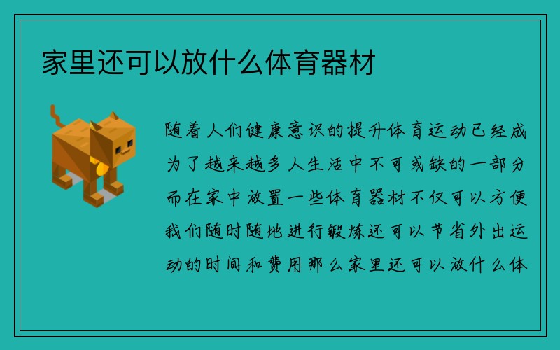 家里还可以放什么体育器材