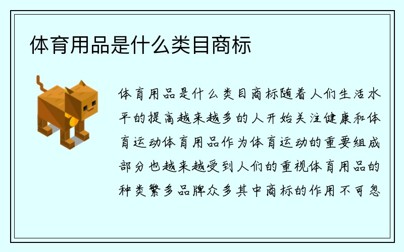 体育用品是什么类目商标